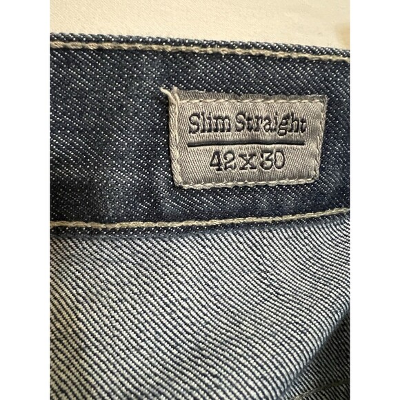 PD&C Paper Denim Cloth Mens 42x30 Blue Jeans Slim Straight High Rise Med Wash X - Picture 5 of 5